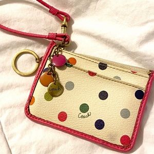 Coach Keyring Wallet - Polka Dot 💕